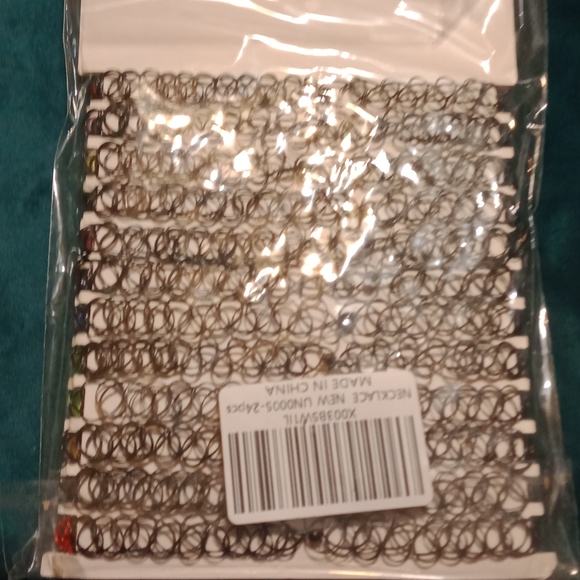 24 pk Choker Necklace Set Stretch Henna Tattoo 90s Party. - Picture 5 of 5